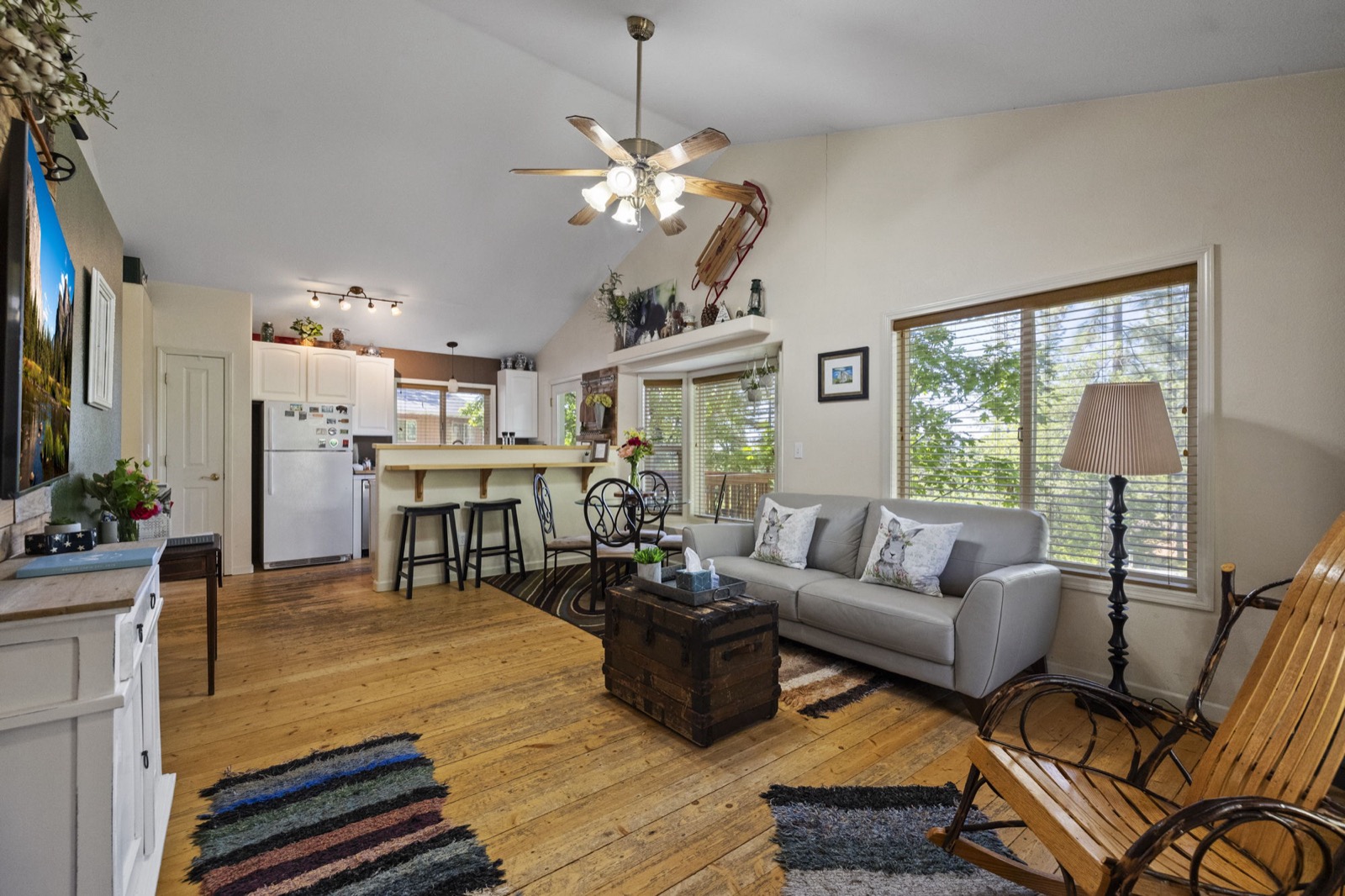 Living room at The Brodie Cabin